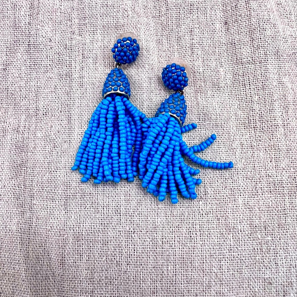 Bauble Bar royal blue tassel earrings